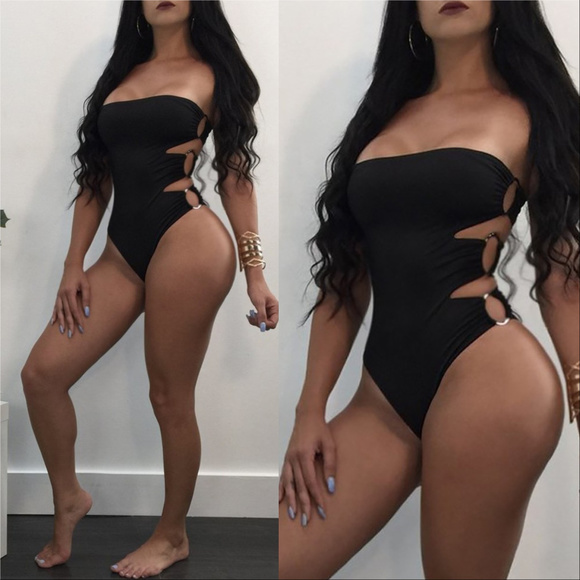. Other - SWIMSUIT SALE - SOLID One Piece O-RING STRAPLESS